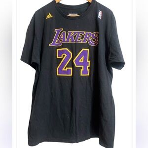 Adidas Kobe Bryant Black Lakers Tee with Purple and Gold #24 Sz L Men